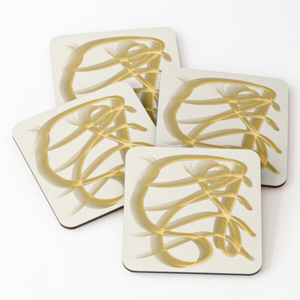 Item preview, Abstract Line Art Swirl - Gold Ocher Cream designed and sold by CaramelCo.