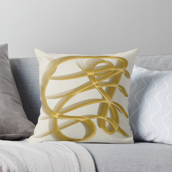 Aperçu de l'œuvre Abstract Line Art Swirl - Gold Ochre Cream créée et vendue par CaramelCo.