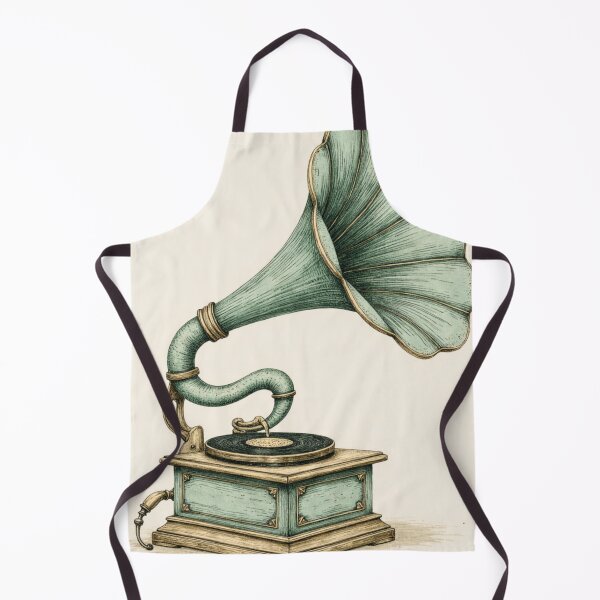 Item preview, Sage Green Vintage Gramophone Retro Music Poster designed and sold by PeacefulD-signs.