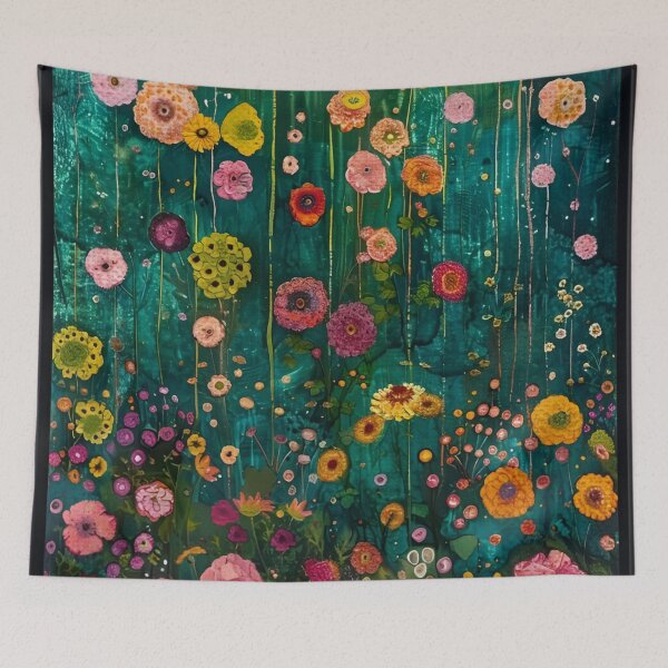 Item preview, Gustav Klimt Flower Garden Vivid Seamless Flowers Vintage Floral Patterns Digital Art Illustration designed and sold by Matt_Smith.