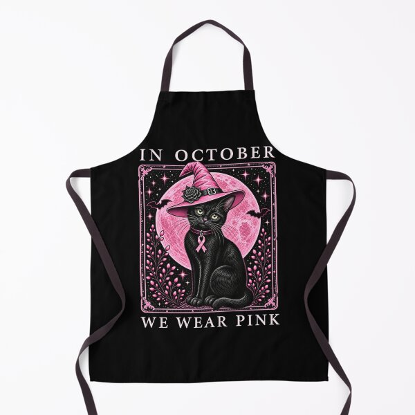 Item preview, in October We Wear Pink Cat Witch Breast Cancer Awareness designed and sold by cakematel.