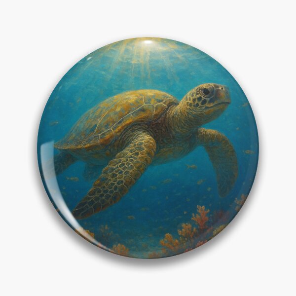 Item preview, Sea Turtle Painting – Swimming in the Ocean Wildlife Art designed and sold by GalleryKauffeld.