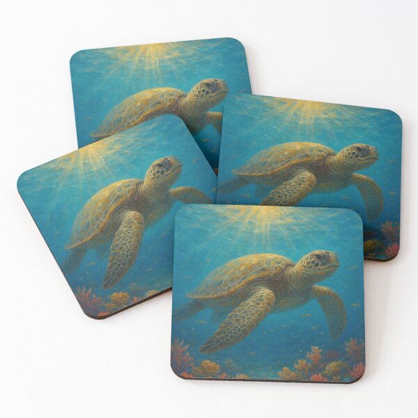 Item preview, Sea Turtle Painting – Swimming in the Ocean Wildlife Art designed and sold by GalleryKauffeld.