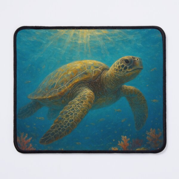 Item preview, Sea Turtle Painting – Swimming in the Ocean Wildlife Art designed and sold by GalleryKauffeld.