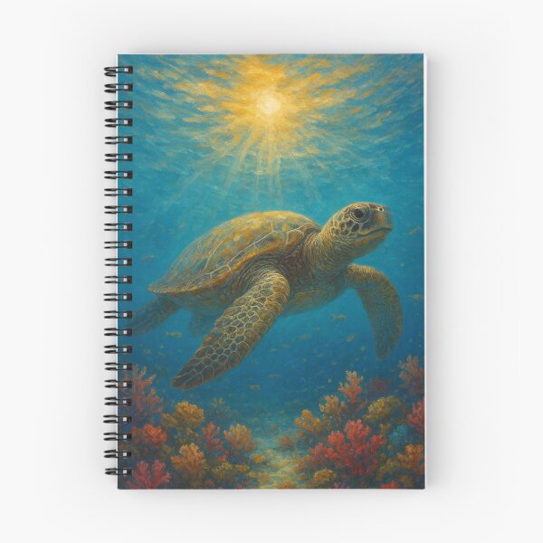 Item preview, Sea Turtle Painting – Swimming in the Ocean Wildlife Art designed and sold by GalleryKauffeld.