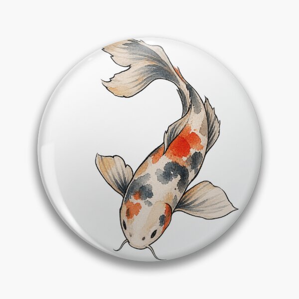 Item preview, Graceful S Shaped Koi Fish in Japanese Watercolor designed and sold by Jessie's Palette.