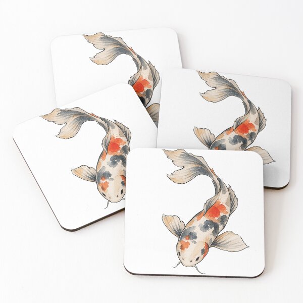Item preview, Graceful S Shaped Koi Fish in Japanese Watercolor designed and sold by Jessie's Palette.
