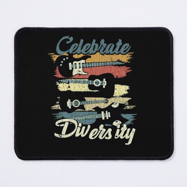 Item preview, Celebrate Diversity Retro Guitar Stripe Music Poster designed and sold by OnfroiBeaulac.