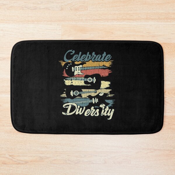 Item preview, Celebrate Diversity Retro Guitar Stripe Music Poster designed and sold by OnfroiBeaulac.