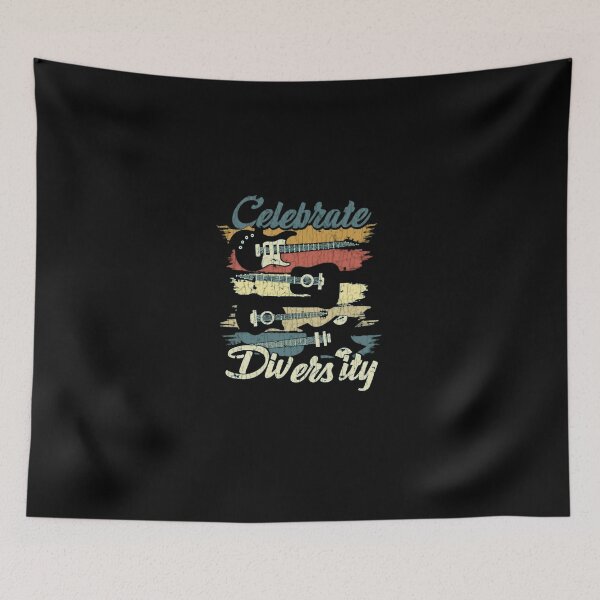 Item preview, Celebrate Diversity Retro Guitar Stripe Music Poster designed and sold by OnfroiBeaulac.