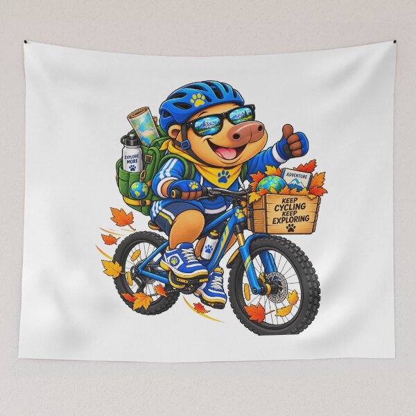 Item preview, Cute Cycling Capybara – Keep Cycling Keep Exploring Adventure designed and sold by CapybaraTravels.