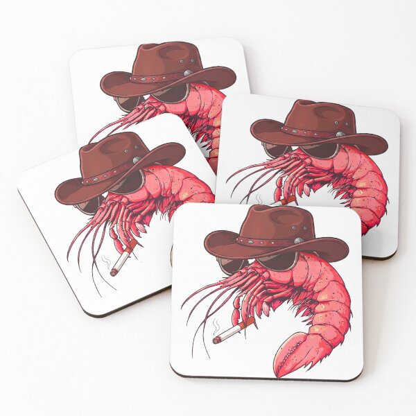 Item preview, Cowboy Shrimp Funny Western Smoked Shrimp Retro Seafood designed and sold by Morescitaf.