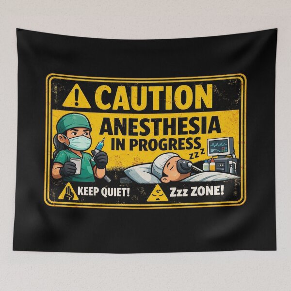 Item preview, CAUTION: Anesthesia In Progress – Funny Medical Warning Sign designed and sold by Timeless Junction.