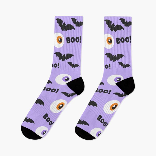 Item preview, Halloween Socks – Spooky Eyes & Bats Pattern designed and sold by Sock Garden.