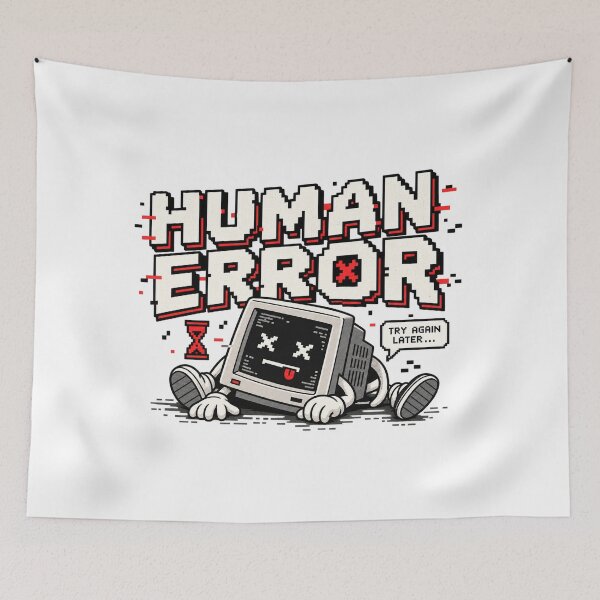 Item preview, Human Error – Retro Pixel Computer Failure Humor designed and sold by Mad Factory Designs.