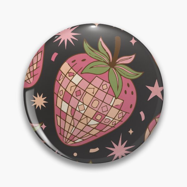Item preview, Disco Ball Strawberries Retro 70s Style - Dark Color Edition designed and sold by Shyla Marsare.