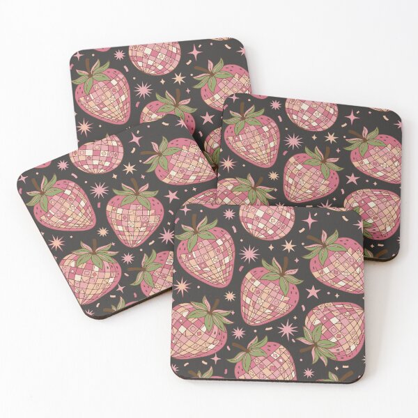 Item preview, Disco Ball Strawberries Retro 70s Style - Dark Color Edition designed and sold by Shyla Marsare.