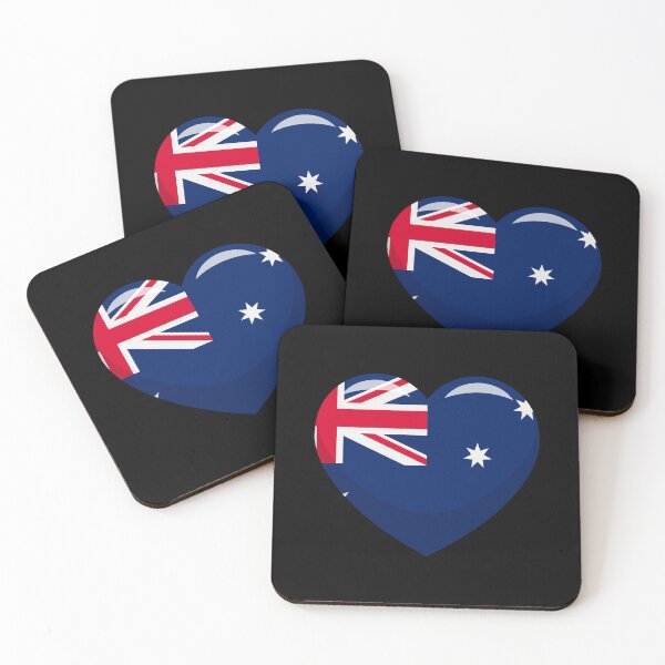 Item preview, Australian Flag Heart / I Love Australia (On Black) designed and sold by STUDIO-72.