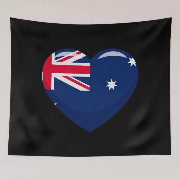 Item preview, Australian Flag Heart / I Love Australia (On Black) designed and sold by STUDIO-72.
