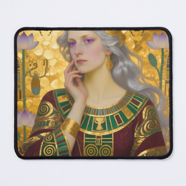 Item preview, Gustav Klimt art Nouveau style Silver Hair woman with striking Violet Eyes designed and sold by Vintage Designs +.
