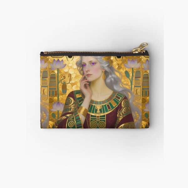 Item preview, Gustav Klimt art Nouveau style Silver Hair woman with striking Violet Eyes designed and sold by Vintage Designs +.