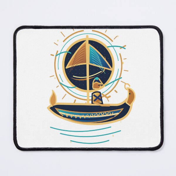 Item preview, Egyptian Solar Barque at Night | Ancient Egypt Sun Boat Art designed and sold by RAX Mirth Studio.