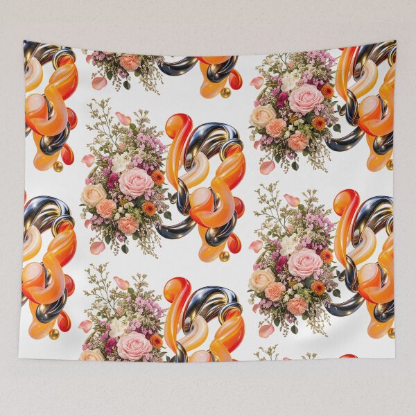 Item preview, Botanical Fusion Abstract Art – Maximalist Floral & Sculptural Modern Wall Decor designed and sold by HoMya.