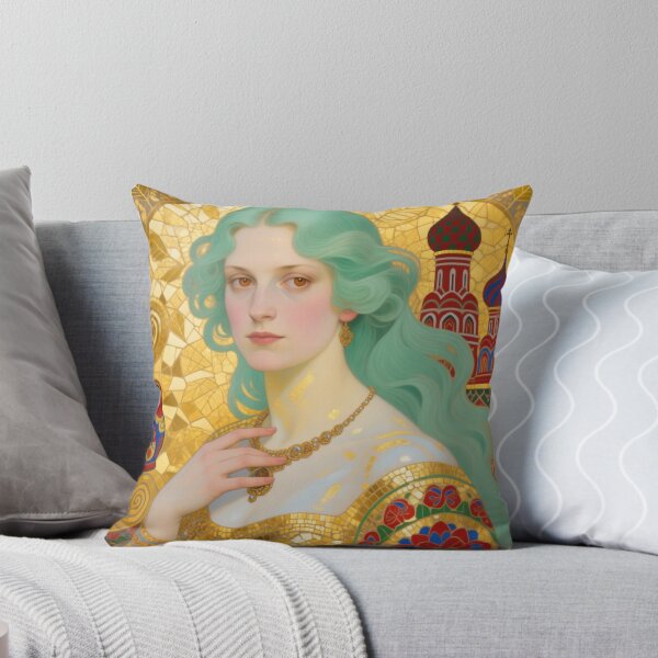 Item preview, Gustav Klimt art Nouveau style Mint Hair Russian girl with Gold designed and sold by Vintage Designs +.