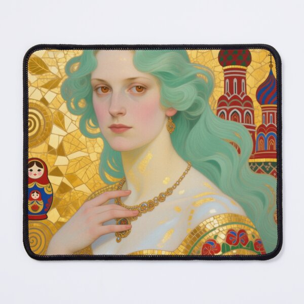 Item preview, Gustav Klimt art Nouveau style Mint Hair Russian girl with Gold designed and sold by Vintage Designs +.
