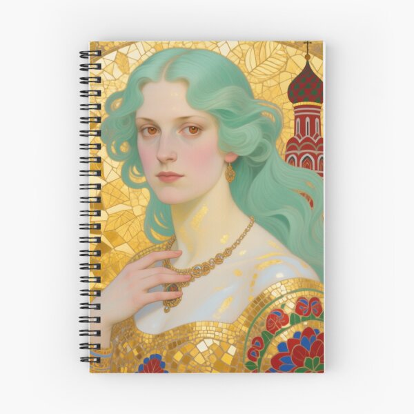 Item preview, Gustav Klimt art Nouveau style Mint Hair Russian girl with Gold designed and sold by Vintage Designs +.