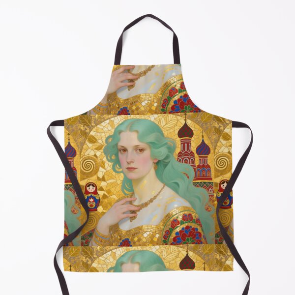 Item preview, Gustav Klimt art Nouveau style Mint Hair Russian girl with Gold designed and sold by Vintage Designs +.