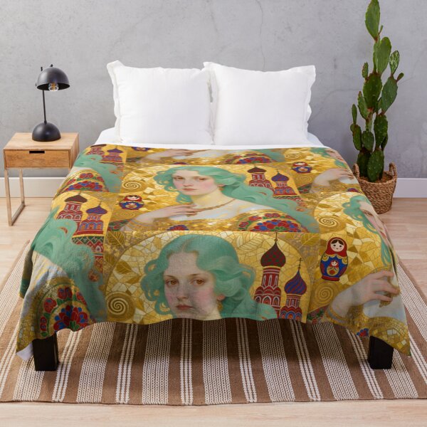 Item preview, Gustav Klimt art Nouveau style Mint Hair Russian girl with Gold designed and sold by Vintage Designs +.