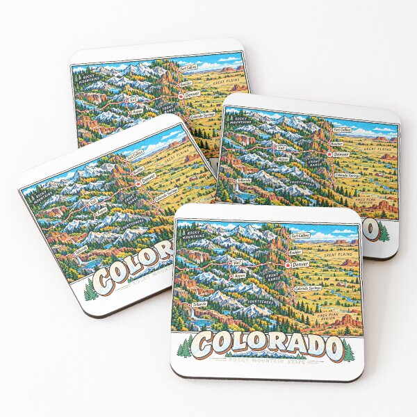 Item preview, Hand Drawn Colorado Travel Souvenir Landmark Gift designed and sold by MichaeIRellov.
