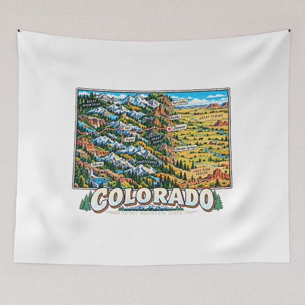 Item preview, Hand Drawn Colorado Travel Souvenir Landmark Gift designed and sold by MichaeIRellov.