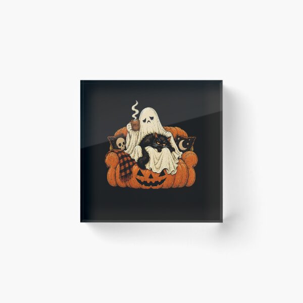 Artikelvorschau, Meh Geist sitzt auf Kürbissessel, süße flauschige Katze entworfen und verkauft von elongatedjazz.