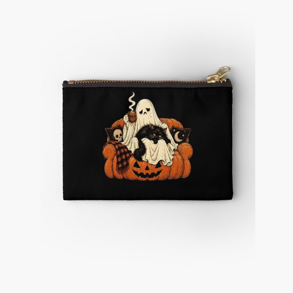 Item preview, Meh Ghost Sitting On Pumpkin Armchair Cute Fluffy Cat  designed and sold by elongatedjazz.