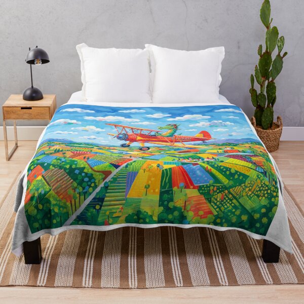 Item preview, Happy Dragon Pilot Flying Vintage Airplane designed and sold by Home Decor Art.