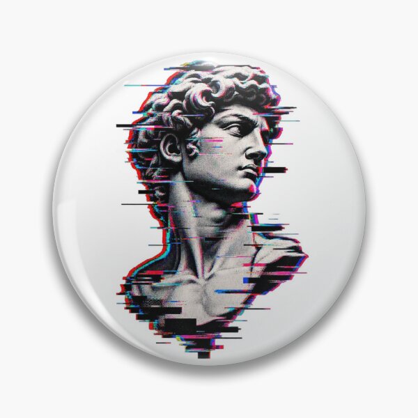 Item preview, Glitch Marble – Retro Cyberpunk Statue T-Shirt Design designed and sold by LarkLeaf.