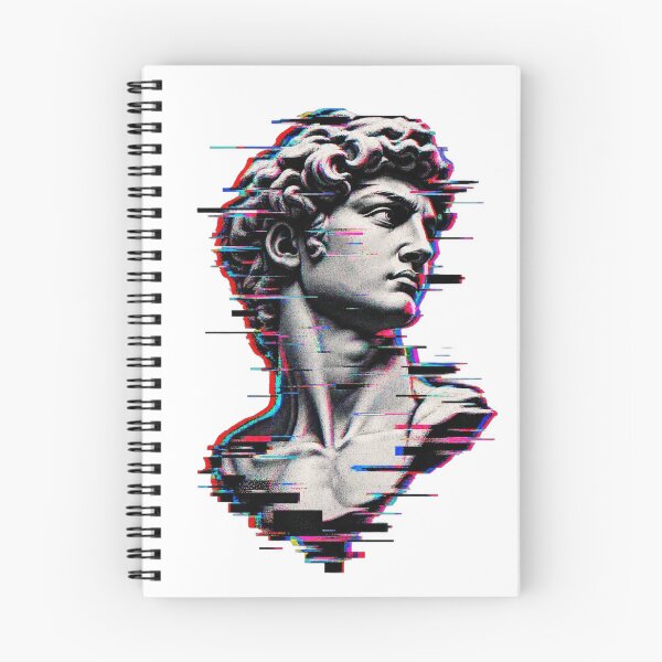 Item preview, Glitch Marble – Retro Cyberpunk Statue T-Shirt Design designed and sold by LarkLeaf.