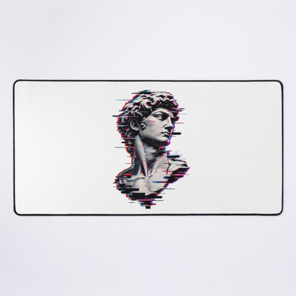 Item preview, Glitch Marble – Retro Cyberpunk Statue T-Shirt Design designed and sold by LarkLeaf.