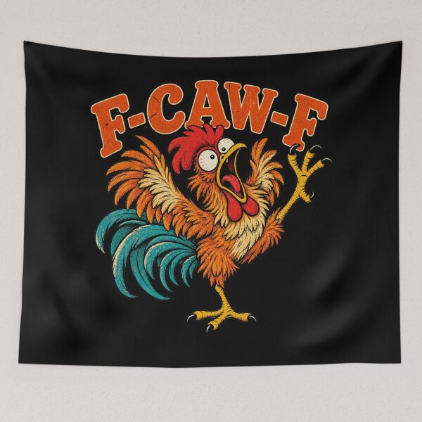 Item preview, Funny F-CAW-F Crazy Rooster Retro Chicken  designed and sold by will freed18.