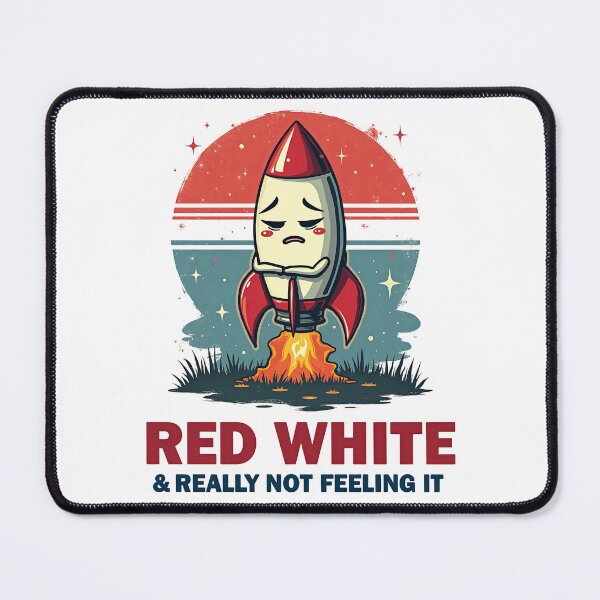 Item preview, Red White & Really Not Feeling It Funny 4th of July Retro designed and sold by EmiBarDesign.