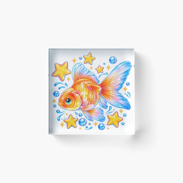 Artikelvorschau, Niedliches Sternengoldfisch-Kawaii-Aquarell-Fischdesign entworfen und verkauft von VGAfanatic.