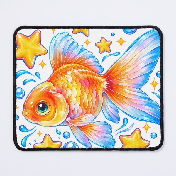 Item preview, Cute Starry Goldfish Kawaii Watercolor Fish Design designed and sold by VGAfanatic.