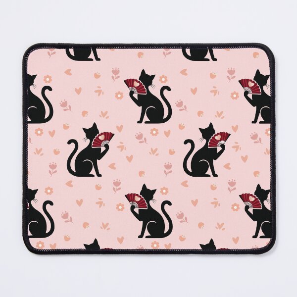 Item preview, Black Cat Holding Fan Seamless Pattern designed and sold by prapapon.