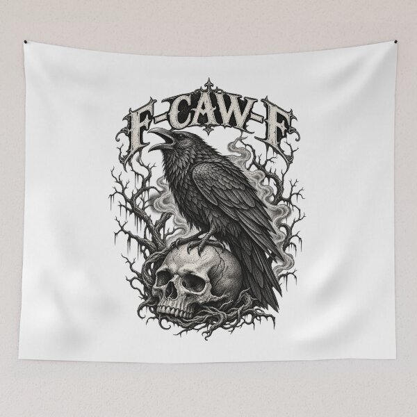 Item preview, F-CAW-F Gothic Raven Skull Dark Humor designed and sold by will freed18.