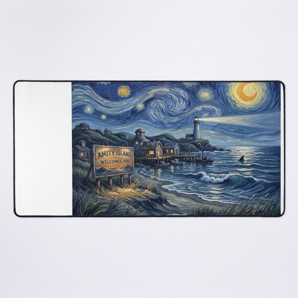 Item preview, Amity Island Welcomes You Starry Night Art designed and sold by Bad-Decisions-Designs.
