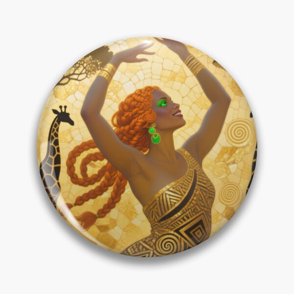Item preview, Gustav Klimt art Nouveau style African Dancer Portrait with giraffes designed and sold by Vintage Designs +.