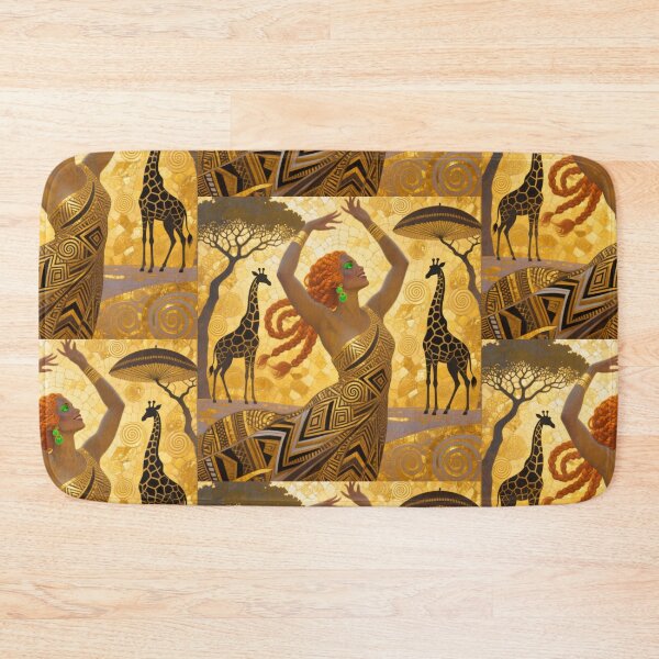 Item preview, Gustav Klimt art Nouveau style African Dancer Portrait with giraffes designed and sold by Vintage Designs +.