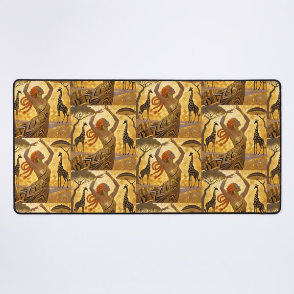 Item preview, Gustav Klimt art Nouveau style African Dancer Portrait with giraffes designed and sold by Vintage Designs +.
